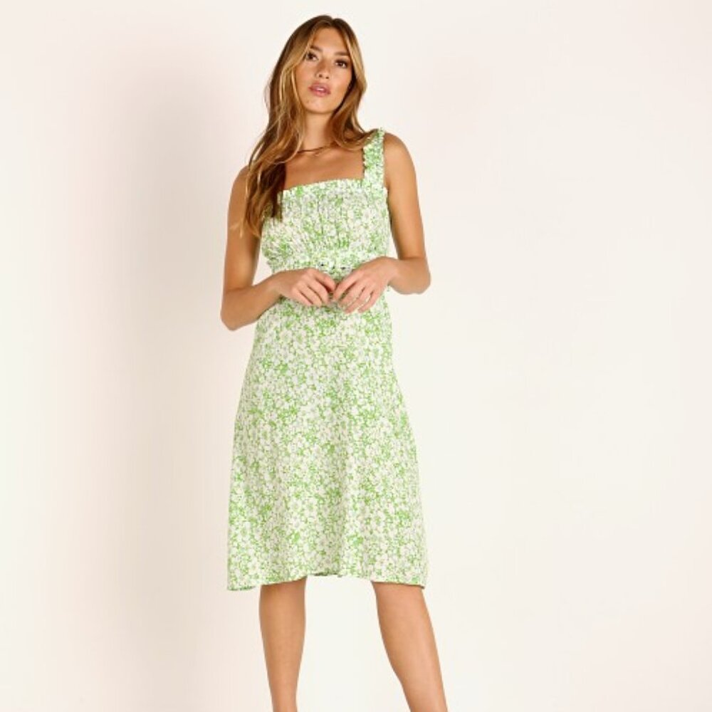 Faithfull the Brand Mae Midi Dress Freja Floral Print, size 6